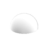 A white, smooth, hemispherical dome shape centered on a plain white background.