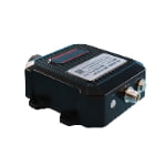 Black SW UWB Anchor device featuring a labeled top panel, two metal connectors, and a mounting base, photographed on a white background.