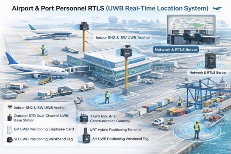 Airport & Port Personnel Real-Time Location System (UWB RTLS)