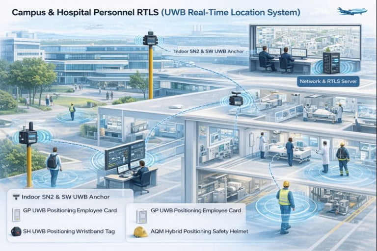 Campus & Hospital Personnel Real-Time Location System (UWB RTLS)