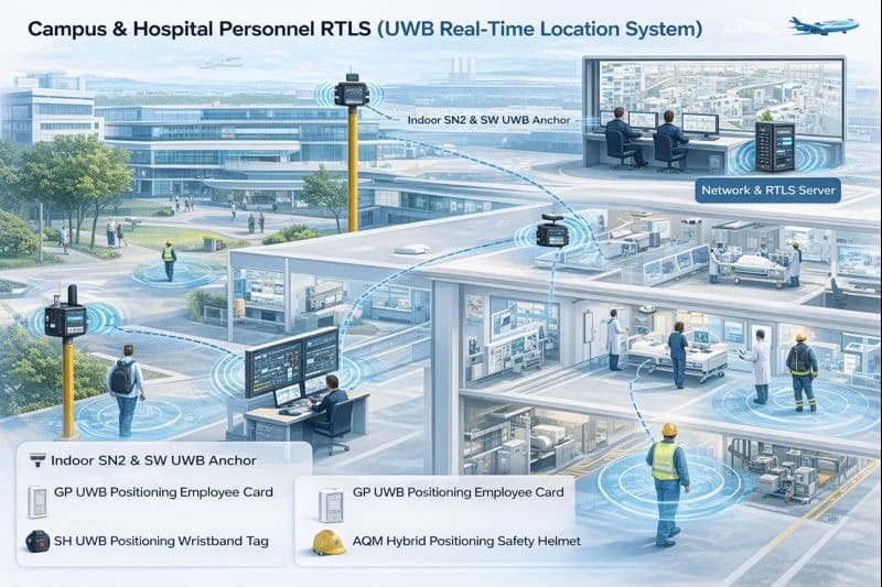 Campus & Hospital Personnel Real-Time Location System (UWB RTLS)