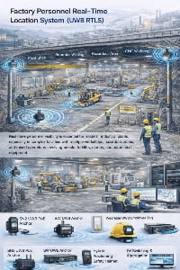 Factory Personnel Real-Time Location System (UWB RTLS)