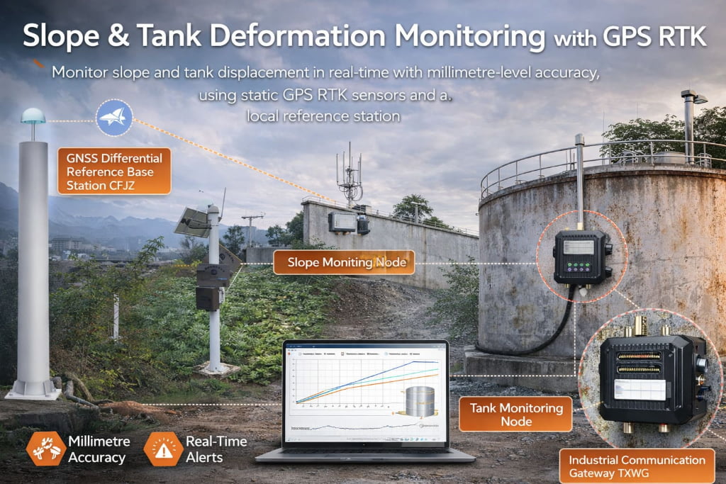 Slope & Tank Deformation Monitoring with GPS RTK