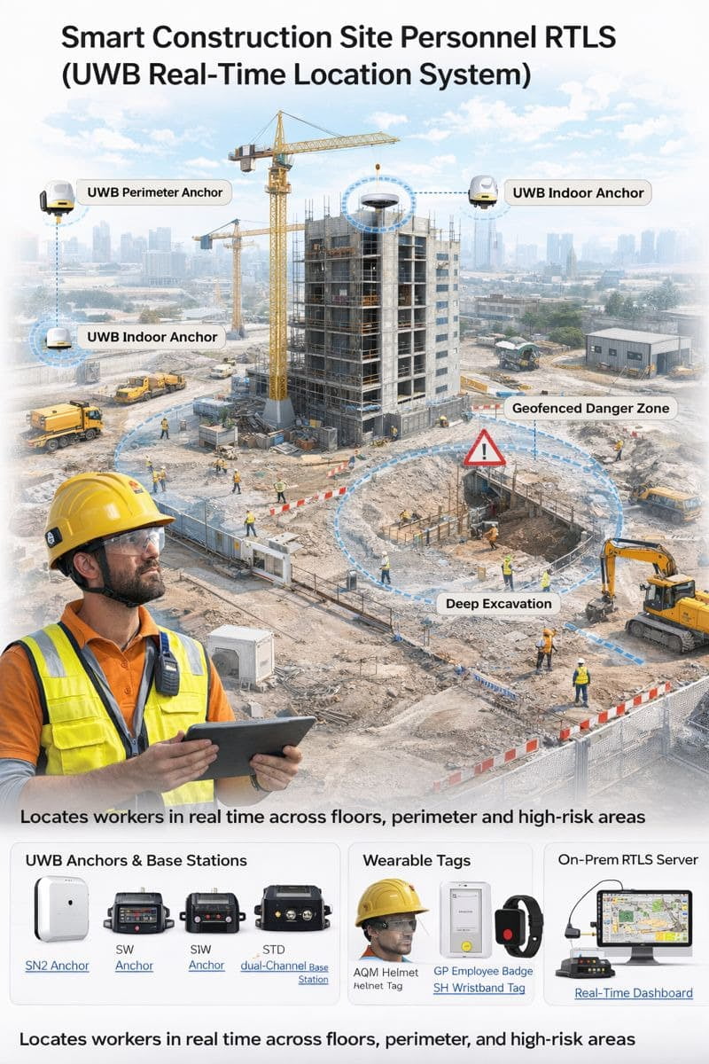 Smart Construction Site Personnel RTLS | Worker Safety & Visibility on ...