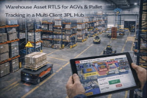 Warehouse Asset RTLS for AGVs & Pallet Tracking in a Multi-Client 3PL Hub