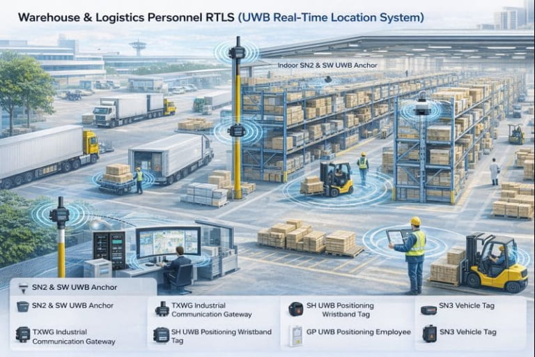 Warehouse & Logistics Personnel Real-Time Location System (UWB RTLS)